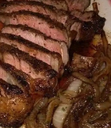 Air Fryer Steak and Onion