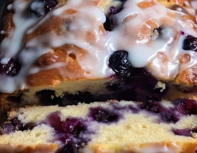 Air Fryer Lemon Blueberry Cake