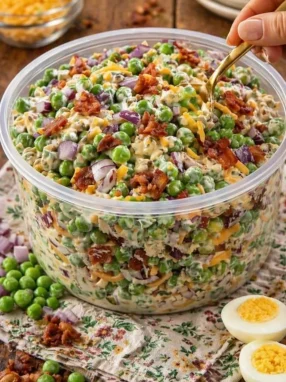 Creamy Bacon Pea Salad