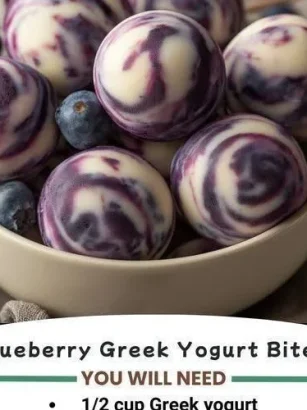 Frozen Blueberry Greek Yogurt Bites