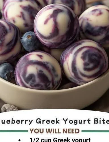 Frozen Blueberry Greek Yogurt Bites