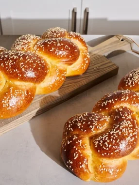 Homemade Fluffy Sourdough Challah Bread