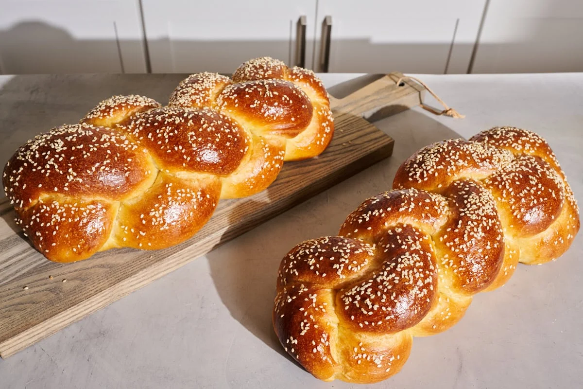 Homemade Fluffy Sourdough Challah Bread