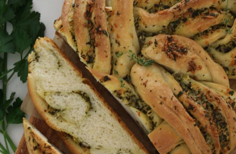 Rustic Sourdough Garlic Herb Twist Bread