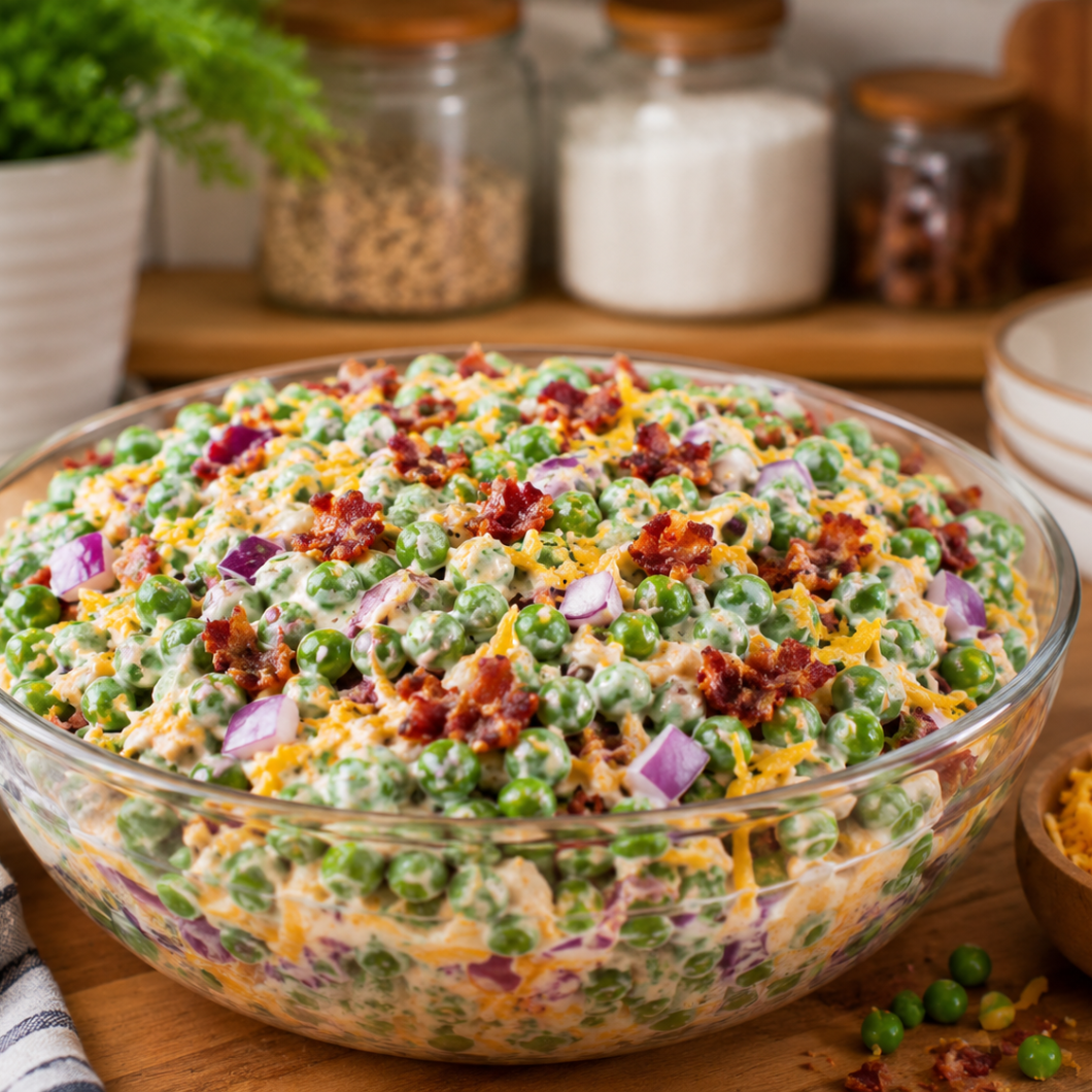Creamy Bacon Pea Salad