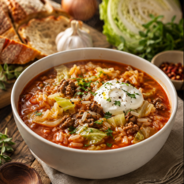 Cabbage Roll Soup in One Pot